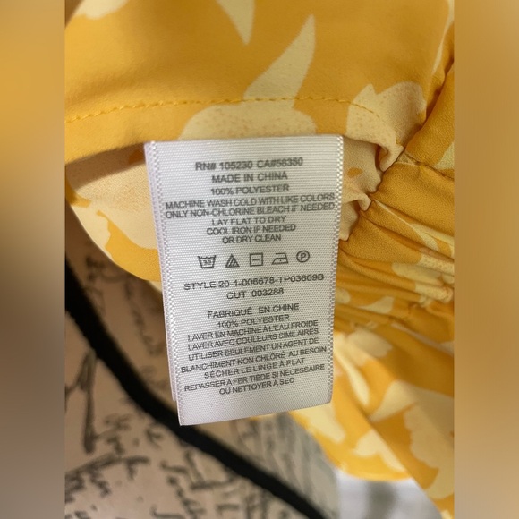 🍂 Joie Yellow and White Wrap Top with V-Neckline - Picture 9 of 9